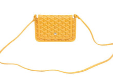 画像をギャラリービューアに読み込む, GOYARD ゴヤール ショルダーバッグ ポジェット プリュメ ポーチウォレット PVC×レザー イエロー 新品同様 36988