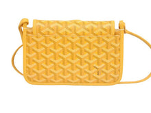 画像をギャラリービューアに読み込む, GOYARD ゴヤール ショルダーバッグ ポジェット プリュメ ポーチウォレット PVC×レザー イエロー 新品同様 36988