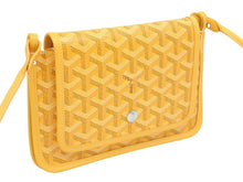 画像をギャラリービューアに読み込む, GOYARD ゴヤール ショルダーバッグ ポジェット プリュメ ポーチウォレット PVC×レザー イエロー 新品同様 36988