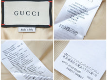 画像をギャラリービューアに読み込む, guuci グッチ ロングコート アイボリー 544855 ggパール ウェブライン レッド ボタン付き 38 美品 37199