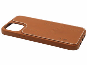 HERMES エルメス スマホケース iPhone 12/12Pro フォーヴ ブラウン ヴォーバレニア ユニセックス 良好 N37477