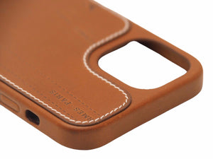 HERMES エルメス スマホケース iPhone 12/12Pro フォーヴ ブラウン ヴォーバレニア ユニセックス 良好 N37477