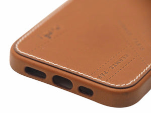 HERMES エルメス スマホケース iPhone 12/12Pro フォーヴ ブラウン ヴォーバレニア ユニセックス 良好 N37477