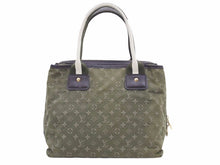 画像をギャラリービューアに読み込む, LOUIS VUITTON ルイヴィトン ハンドバッグ カーキ グリーン ホワイト レディース モノグラム 中古 37766 正規品