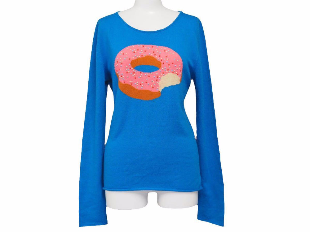 定価52万円 lucien pellat finet ペラフィネ ニット INTARSIA DONUT ドーナツ ブルー ピンク ブラウン レディース 中古 38221