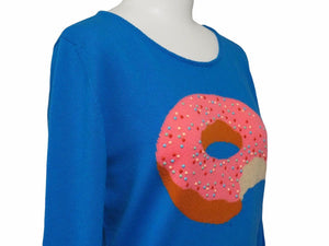 定価52万円 lucien pellat finet ペラフィネ ニット INTARSIA DONUT ドーナツ ブルー ピンク ブラウン レディース 中古 38221