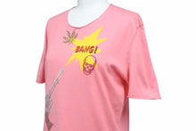 画像をギャラリービューアに読み込む, lucien pellat-fine ルシアン ペラフィネ 2016SS ピンク t-shirts 半袖スカル ピストル スワロフスキー BANG 半袖 M 美品 38227正規品