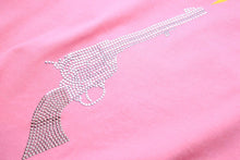 画像をギャラリービューアに読み込む, lucien pellat-fine ルシアン ペラフィネ 2016SS ピンク t-shirts 半袖スカル ピストル スワロフスキー BANG 半袖 M 美品 38227正規品