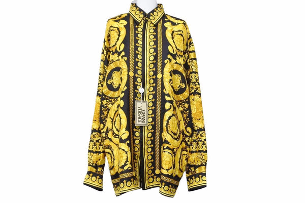 New and unused VERSACE Rare Baroque pattern shirt All pattern Vintage Like new Super rare 44 with tags 38307