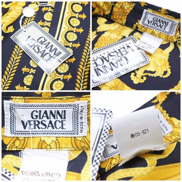 New and unused VERSACE Rare Baroque pattern shirt All pattern Vintage Like new Super rare 44 with tags 38307