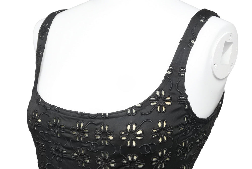 CHANEL シャネル ココマーク スイムウェア ハイレグ 水着 ワンポイントロゴ 01C p16933v09467 ブラック 美品 中古 38357