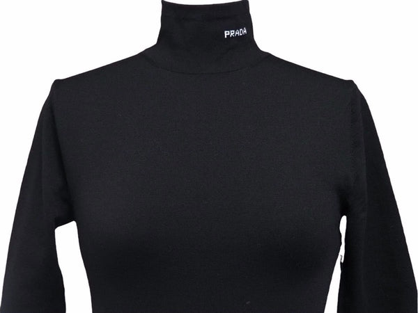 New PRADA Gabardine Dress Re-Nylon Black P3E32_1YZ8_F0806_S_211 Women's Size 36 Good 38366 Genuine Product