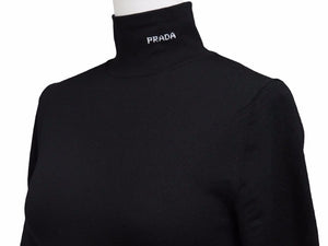 New PRADA Gabardine Dress Re-Nylon Black P3E32_1YZ8_F0806_S_211 Women's Size 36 Good 38366 Genuine Product