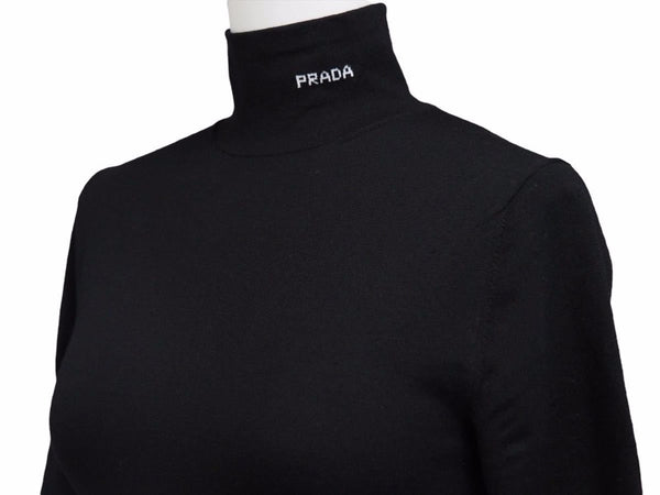 New PRADA Gabardine Dress Re-Nylon Black P3E32_1YZ8_F0806_S_211 Women's Size 36 Good 38366 Genuine Product