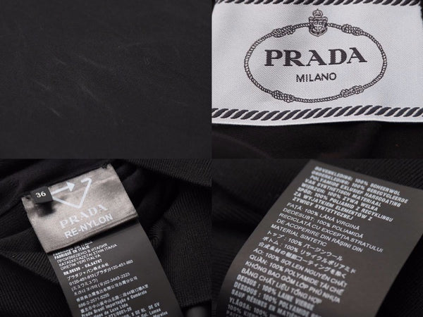 New PRADA Gabardine Dress Re-Nylon Black P3E32_1YZ8_F0806_S_211 Women's Size 36 Good 38366 Genuine Product