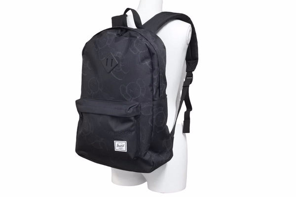 KAWS: HOLIDAY herschel backpack collaboration black unisex bag good condition 38379