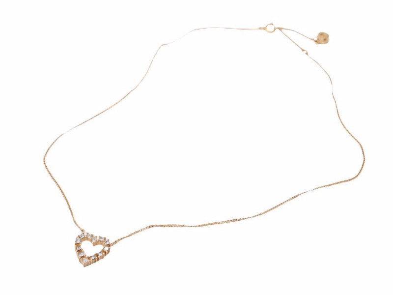 【極美品】Diorディオール　ネックレス　ロゴ　ハート　ゴールド　ラインストーン