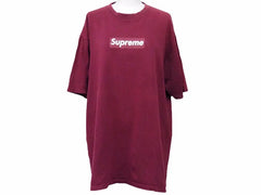 SUPREME BOX LOGO TEE シュプリーム 98年 ボックス ロゴ Tシャツ ボルドー 紫 パープル アーカイブ ストリート サイズL 中古 39550
