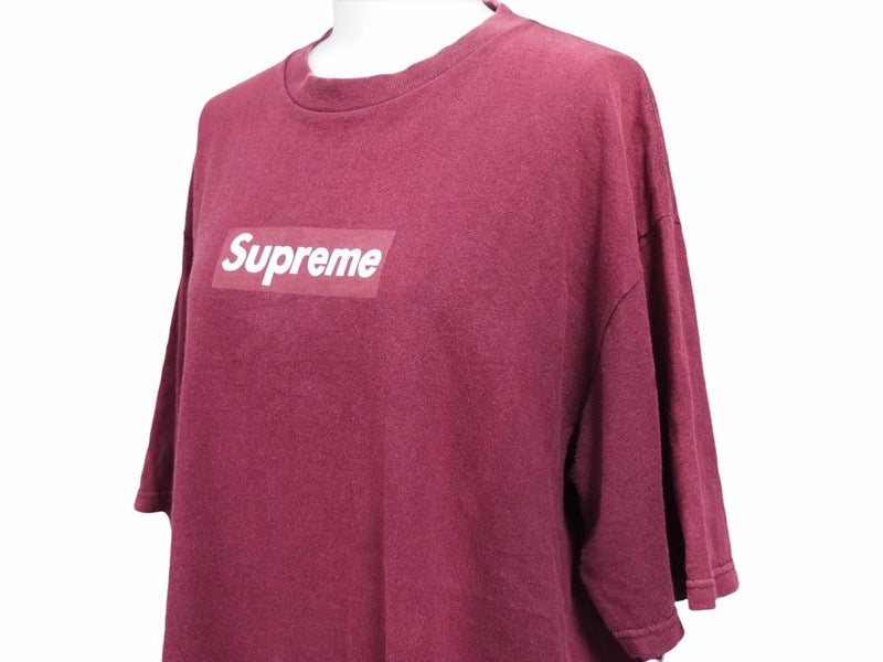 SUPREME BOX LOGO TEE シュプリーム 98年 ボックス ロゴ Tシャツ ボルドー 紫 パープル アーカイブ ストリート サイズL 中古 39550