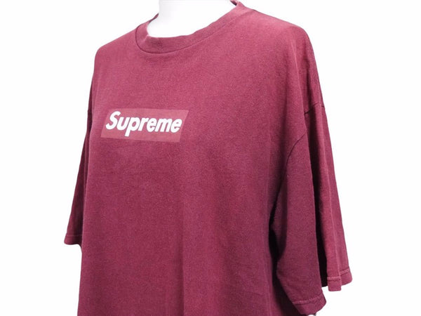 SUPREME BOX LOGO TEE シュプリーム 98年 ボックス ロゴ Tシャツ ボルドー 紫 パープル アーカイブ ストリート サイズL 中古 39550