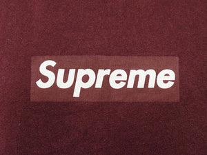 SUPREME BOX LOGO TEE シュプリーム 98年 ボックス ロゴ Tシャツ ボルドー 紫 パープル アーカイブ ストリート サイズL 中古 39550