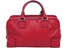 画像をギャラリービューアに読み込む, ロエベ LOEWE アマソナ28 レザー ハンドバッグ レッド 赤系 051112 カデナ クロシェット付き 良品 中古 39611