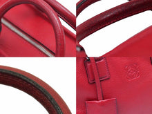 画像をギャラリービューアに読み込む, ロエベ LOEWE アマソナ28 レザー ハンドバッグ レッド 赤系 051112 カデナ クロシェット付き 良品 中古 39611