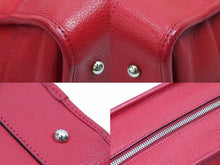 画像をギャラリービューアに読み込む, ロエベ LOEWE アマソナ28 レザー ハンドバッグ レッド 赤系 051112 カデナ クロシェット付き 良品 中古 39611