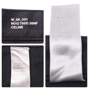 CELINE セリーヌ スキニ―デニムパンツ コーティング ダメージ加工 21ZZ7786D コットン エラスタン ブラック 24 美品 中古 39666