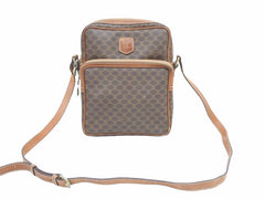 CELINE セリーヌ ショルダーバッグ M05 バッグ ブラウン マカダム柄 レザー レディース ヴィンテージ 中古 39870