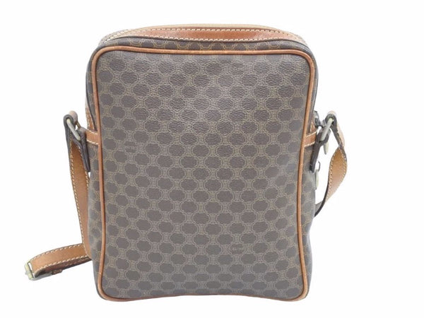 CELINE セリーヌ ショルダーバッグ M05 バッグ ブラウン マカダム柄 レザー レディース ヴィンテージ 中古 39870