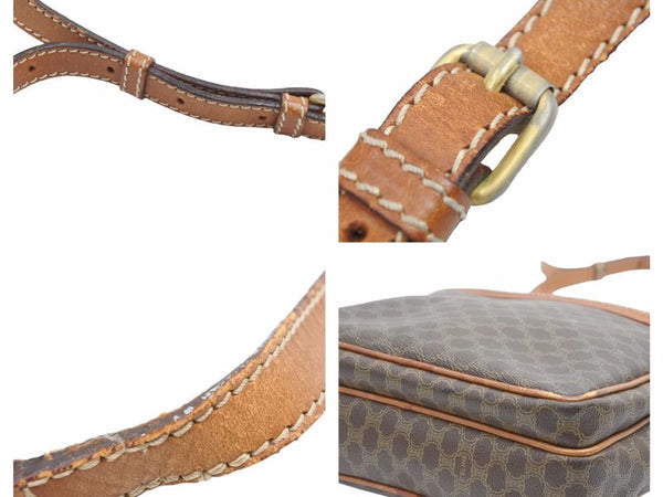 CELINE セリーヌ ショルダーバッグ M05 バッグ ブラウン マカダム柄 レザー レディース ヴィンテージ 中古 39870