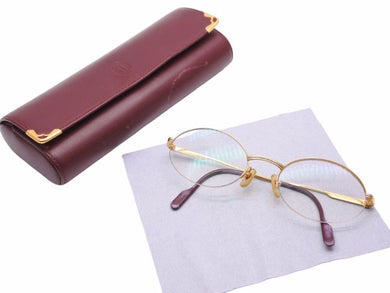 CARTIER カルティエ メガネ サングラス アイウェア トリニティ ゴールド ボルドー 51□20 135 中古 40851