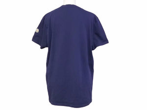 MONCLER モンクレール MAGLIA Tシャツ トップス Vネック ストライプ ワンポイント レッド ホワイト ネイビー サイズL 中古 40900