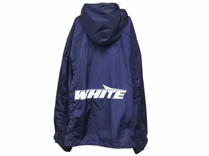 OFF-WHITE オフホワイト ロゴプリントフーデッドナイロンジャケット ネイビー OMEB009E18A23003 サイズL 40914