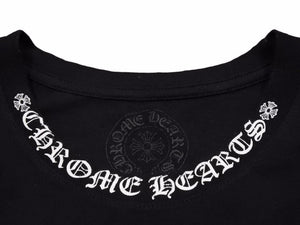 CHROME HEARTS クロムハーツ 20SS セメタリ―クロス ネックロゴ Tシャツ ブラック トップス サイズXL 良好 40981