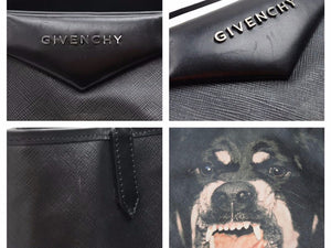 GIVENCHY ジバンシー ロットワイラー トートバッグ アンティゴナ ドッグ ポーチ付き PVCレザー 3CO162 ブラック メンズ 中古 41020