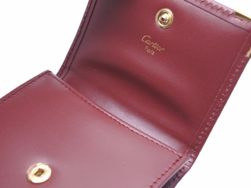 Cartier Parisカルティエ コインケース ボルドーゴールドマストライン