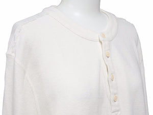 モンクレール シャツ MAGLIA SERAFINO F10918G72300 白 ホワイト 長袖Tシャツ ボタン 美品 41153