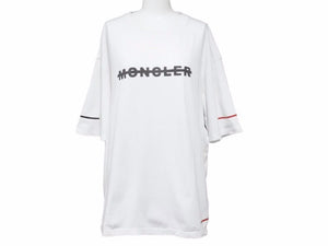 MONCLER モンクレール MAGLIA 半袖Tシャツ E10918041250 8390T ホワイト コットン サイズL 美品 41167
