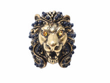 Load image into Gallery viewer, GUCCI グッチ リング Lion Stone Ring ライオン アクセサリー ラインストーン ジュエリー ゴールド 小物 美品 中古 41785