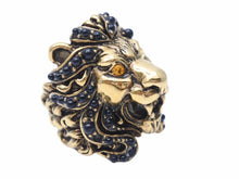 Load image into Gallery viewer, GUCCI グッチ リング Lion Stone Ring ライオン アクセサリー ラインストーン ジュエリー ゴールド 小物 美品 中古 41785