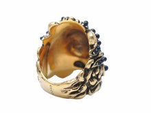 Load image into Gallery viewer, GUCCI グッチ リング Lion Stone Ring ライオン アクセサリー ラインストーン ジュエリー ゴールド 小物 美品 中古 41785