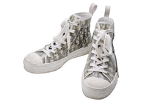 Load image into Gallery viewer, DIOR ディオール オブリーク総柄ハイカットスニーカー イタリア製 ホワイト カーキ シルバー金具 サイズ23.5 良品 中古 42030