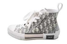 Load image into Gallery viewer, DIOR ディオール オブリーク総柄ハイカットスニーカー イタリア製 ホワイト カーキ シルバー金具 サイズ23.5 良品 中古 42030