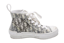 Load image into Gallery viewer, DIOR ディオール オブリーク総柄ハイカットスニーカー イタリア製 ホワイト カーキ シルバー金具 サイズ23.5 良品 中古 42030