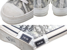 Load image into Gallery viewer, DIOR ディオール オブリーク総柄ハイカットスニーカー イタリア製 ホワイト カーキ シルバー金具 サイズ23.5 良品 中古 42030