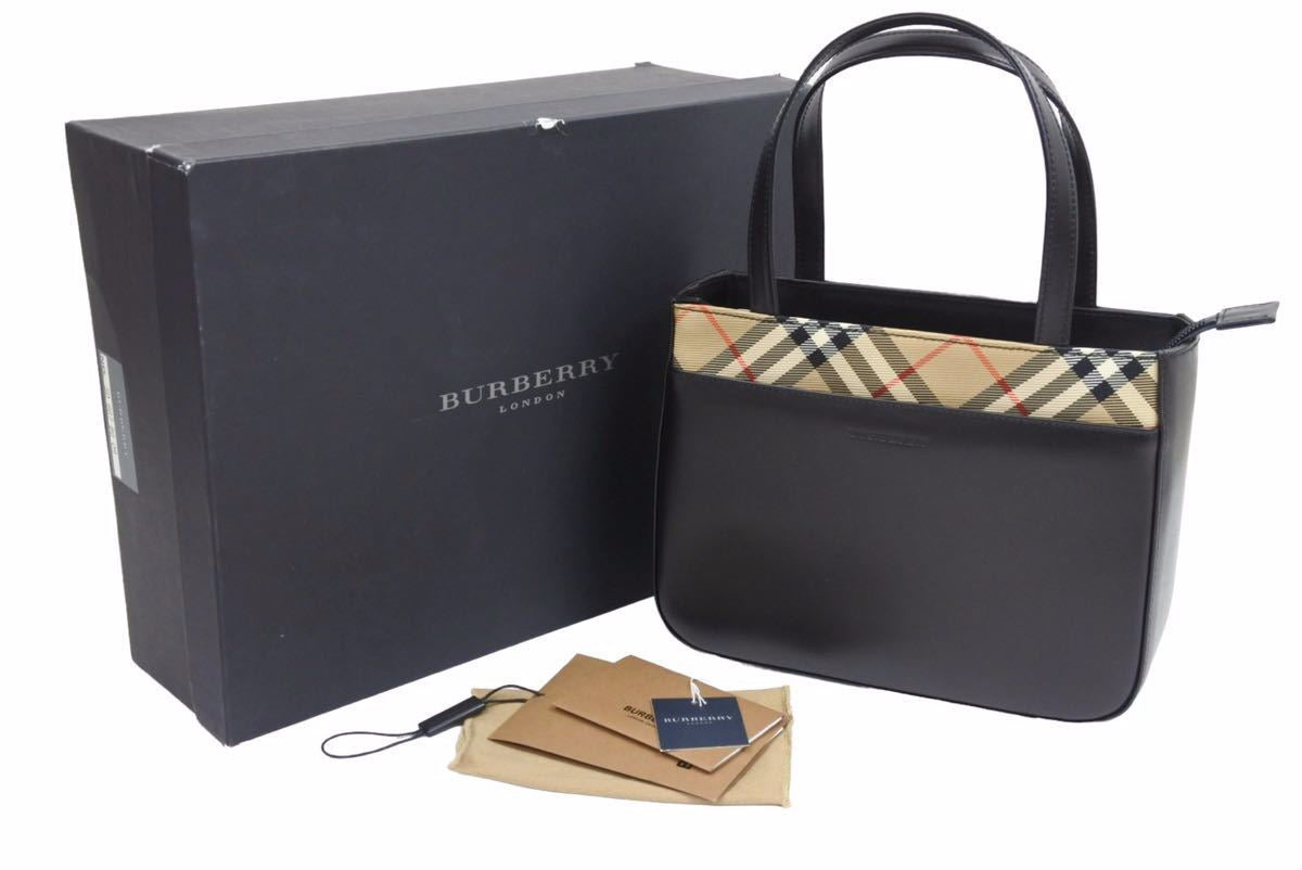 Burberry バーバリー ハンドバッグ トートバッグ ノヴァチェック ブラック ベージュ レザー 美品 中古 42160 – Casanova  Vintage