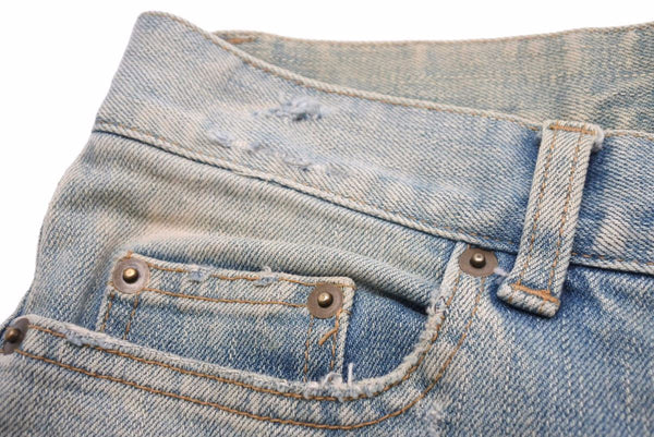 SAINT LAURENT Saint Laurent Denim Pants Damaged Pants Bottoms Cotton Elastane Blue Size 28 Good Condition Used 42235