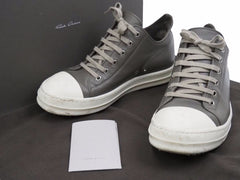 Rick Owens LPO LOW SNEAKERS MILK 21SS RU21S6891 Leather Ramones Gray Size EU40 Good Used 42298